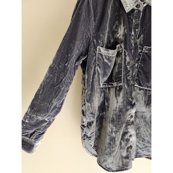 NWT Anthropologie Pilcro The Hadley Relaxed Velvet Buttondown Shirt Sz SP Petite - Picture 8 of 13